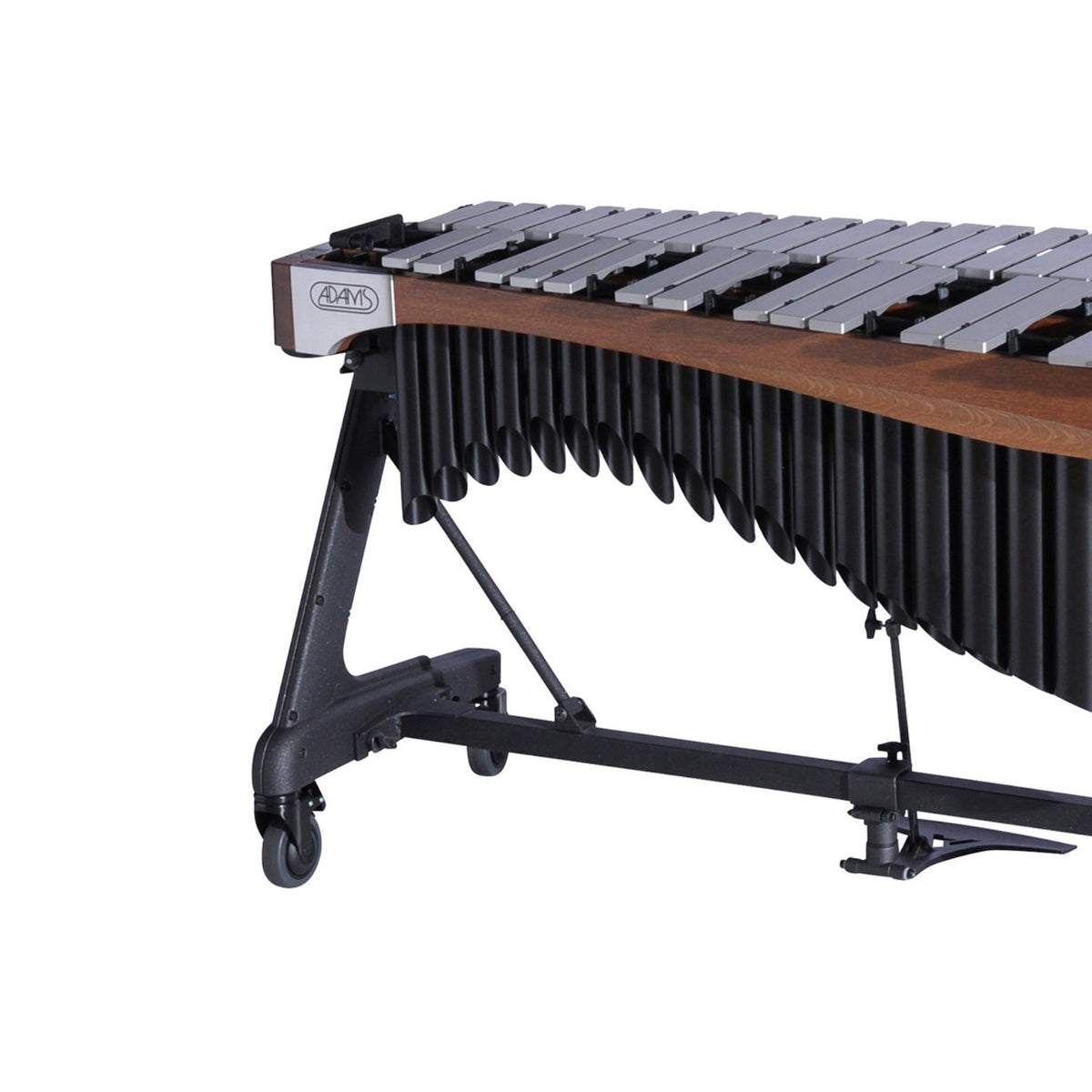 Adams Alpha Series 4.0 Octave Vibraphone, Silver Bars, w/Motor and Apex Frame Walnut Rails, Midnight Black Resonators ADM-VAWA40S/9T1