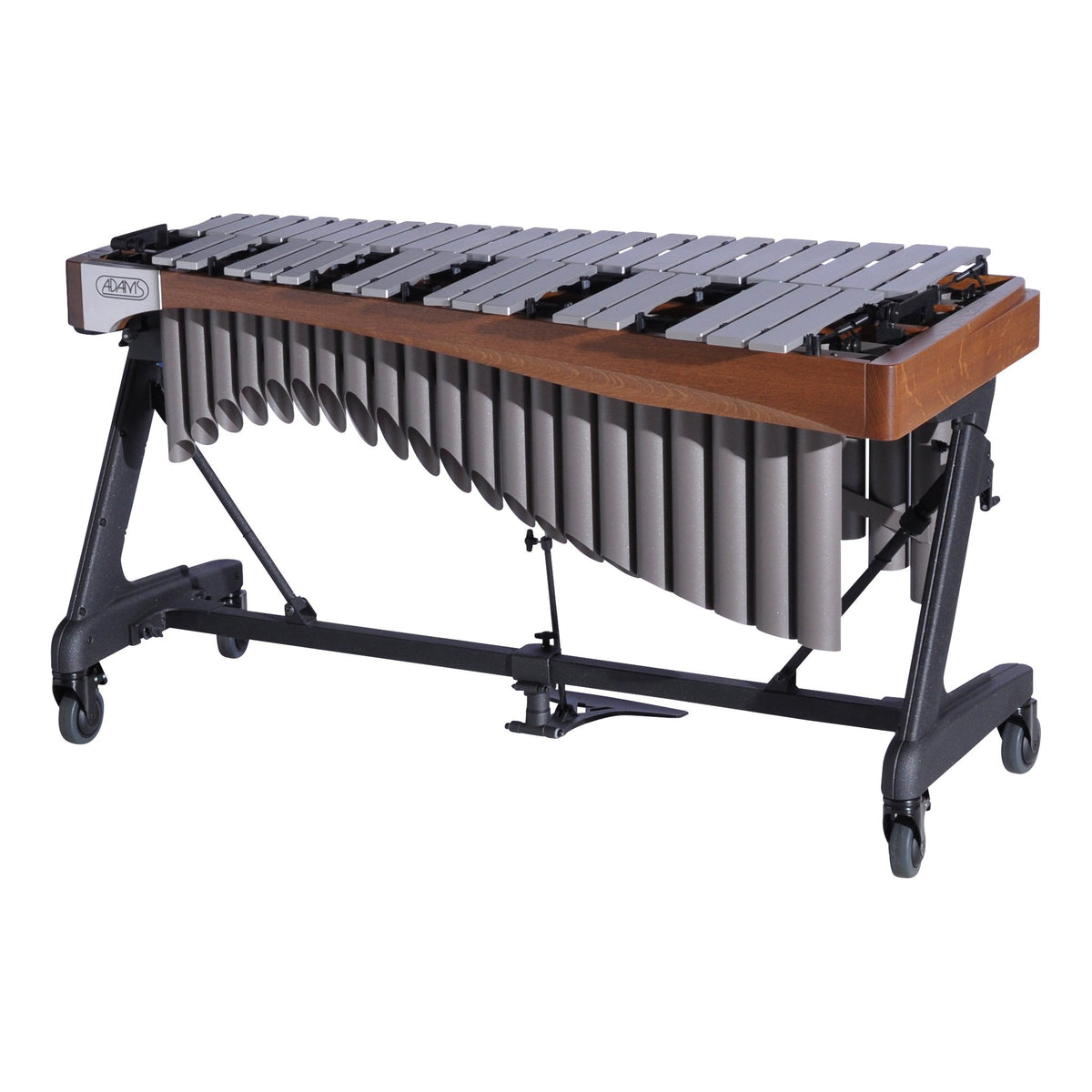 Adams Alpha Vibraphone with Silver Bars, Desert Resonators and Walnut Rails Audience Side