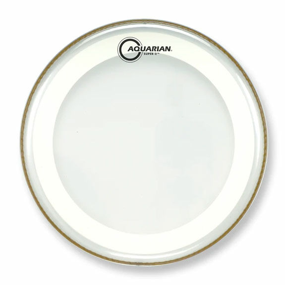 12" Aquarian Super-2 Drumhead with Studio X Ring