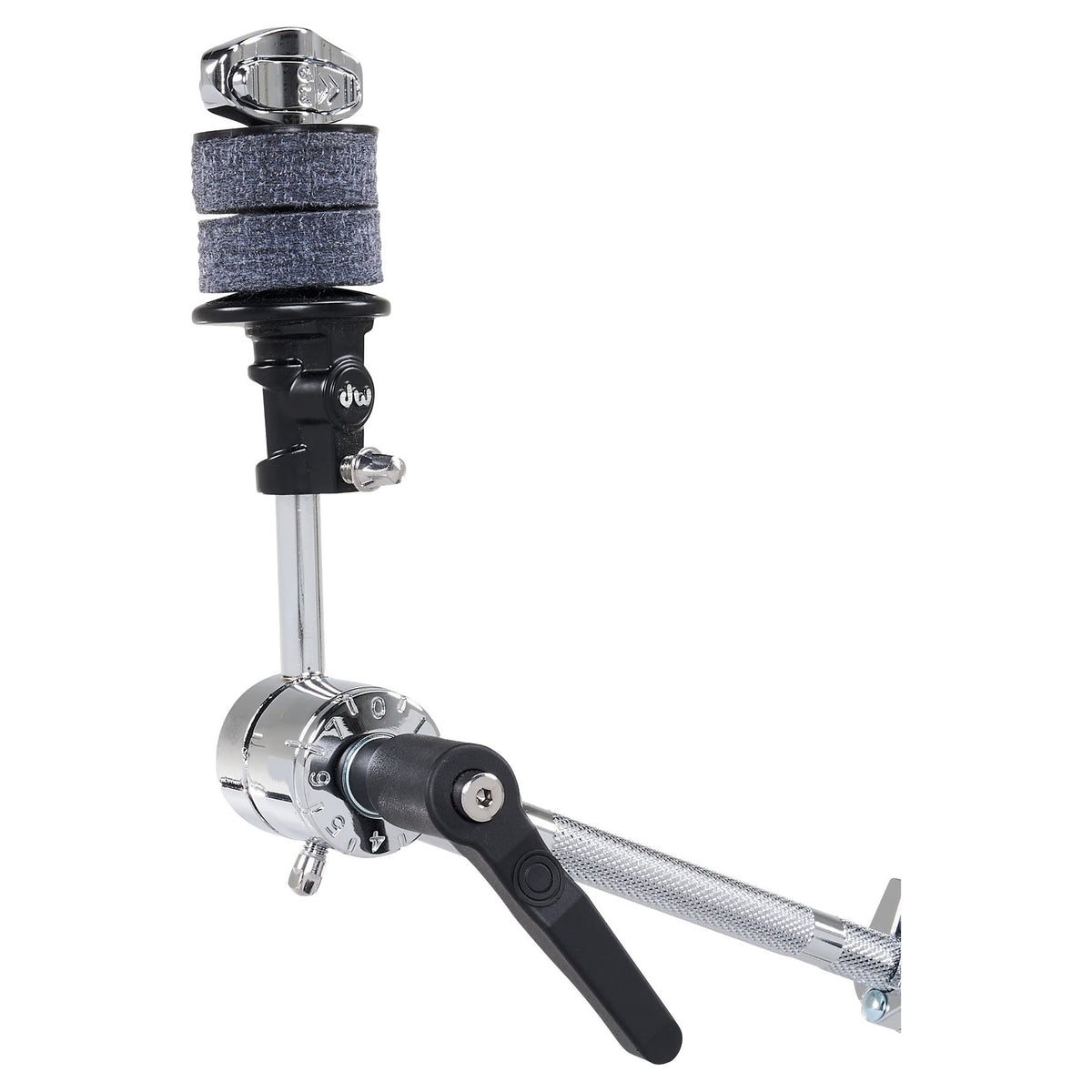 DW cymbal tom combo stand 9000x closeup of adjustable cymbal seat