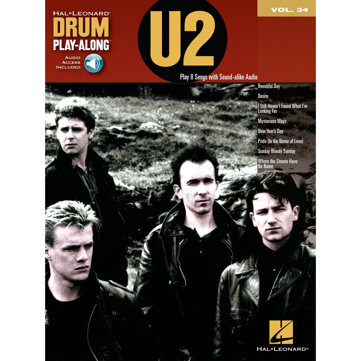Hal Leonard Drum Play-Along-U2 vol. 34 (Audio access included)