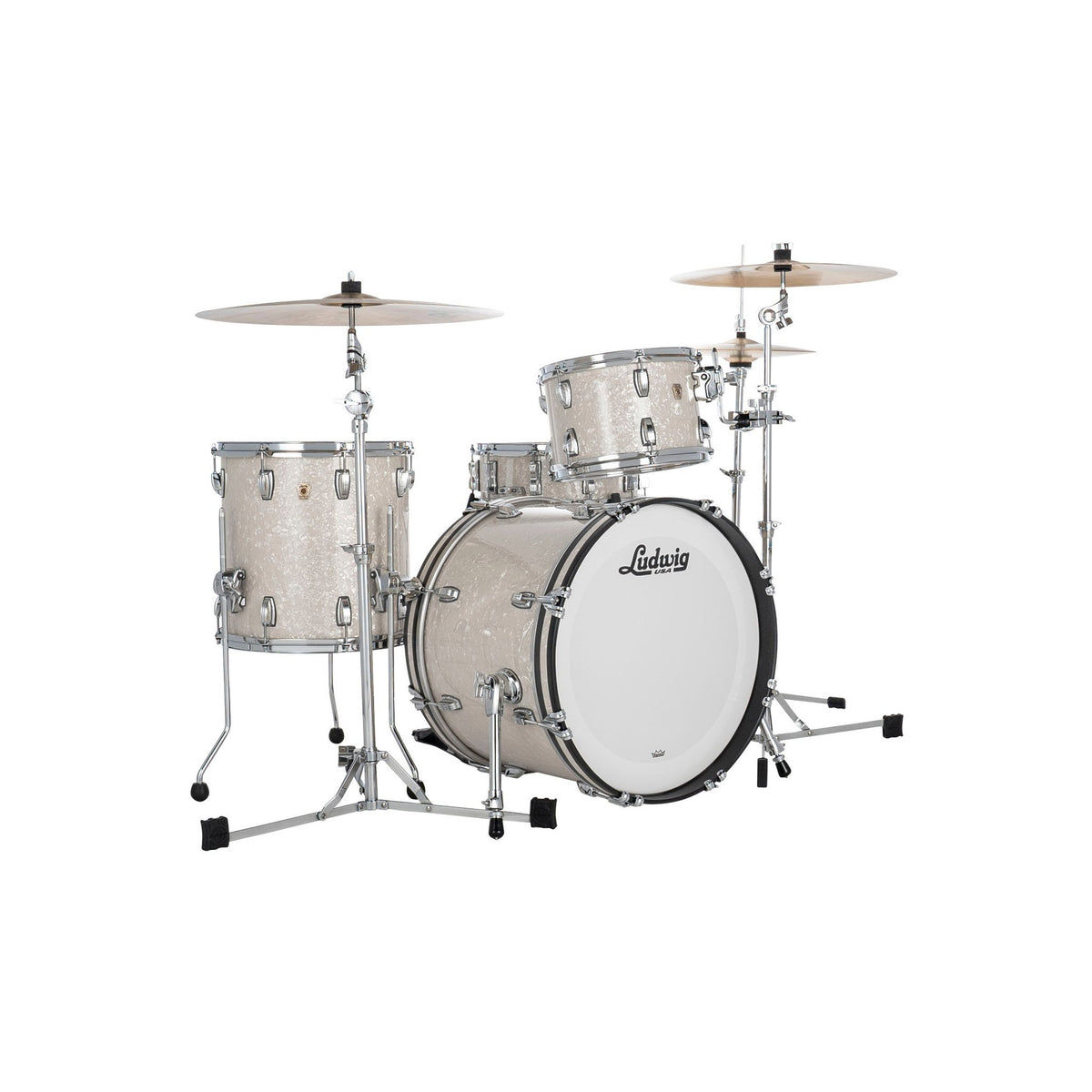 Ludwig Classic Maple Downbeat 20 Drum Set Shell Pack - 20" Bass Drum - White Marine Pearl L84023AX0P