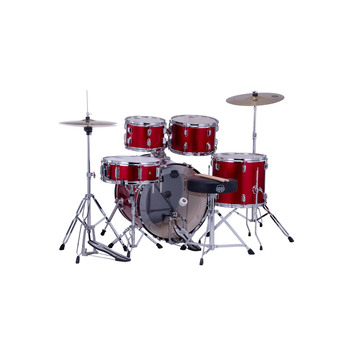 Mapex Comet Series 5-piece Drum Set - 20" Bass Drum - Infra Red - Image 3