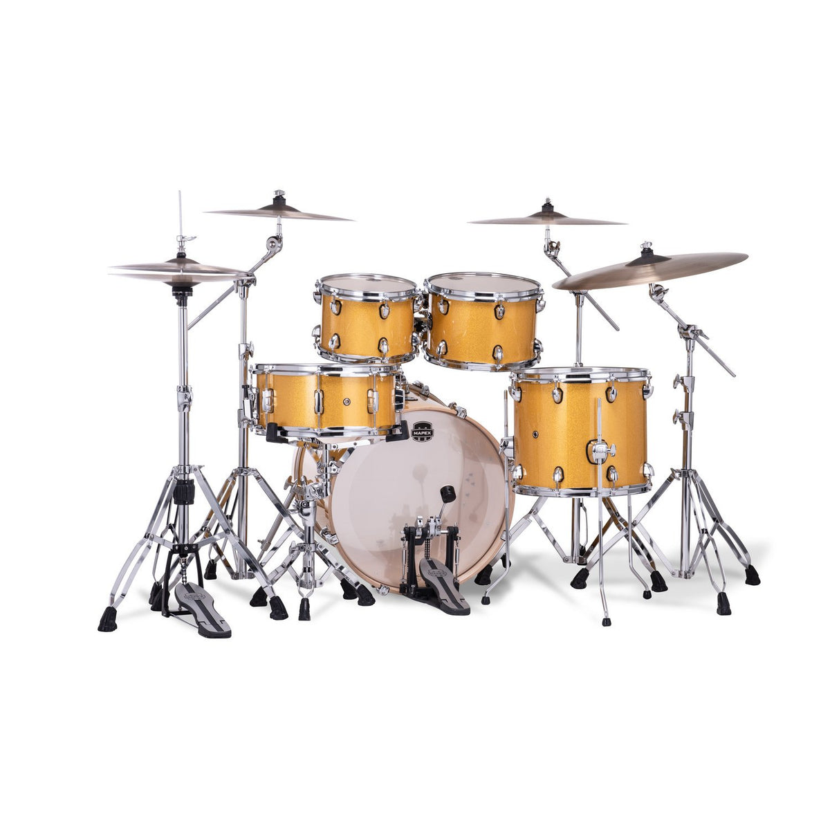 Mapex Mars Birch 5pc Fusion Shell Pack (20x10x12x14, 14x6.5) - Sunflower Sparkle MPX-MA504SF-YD Rear