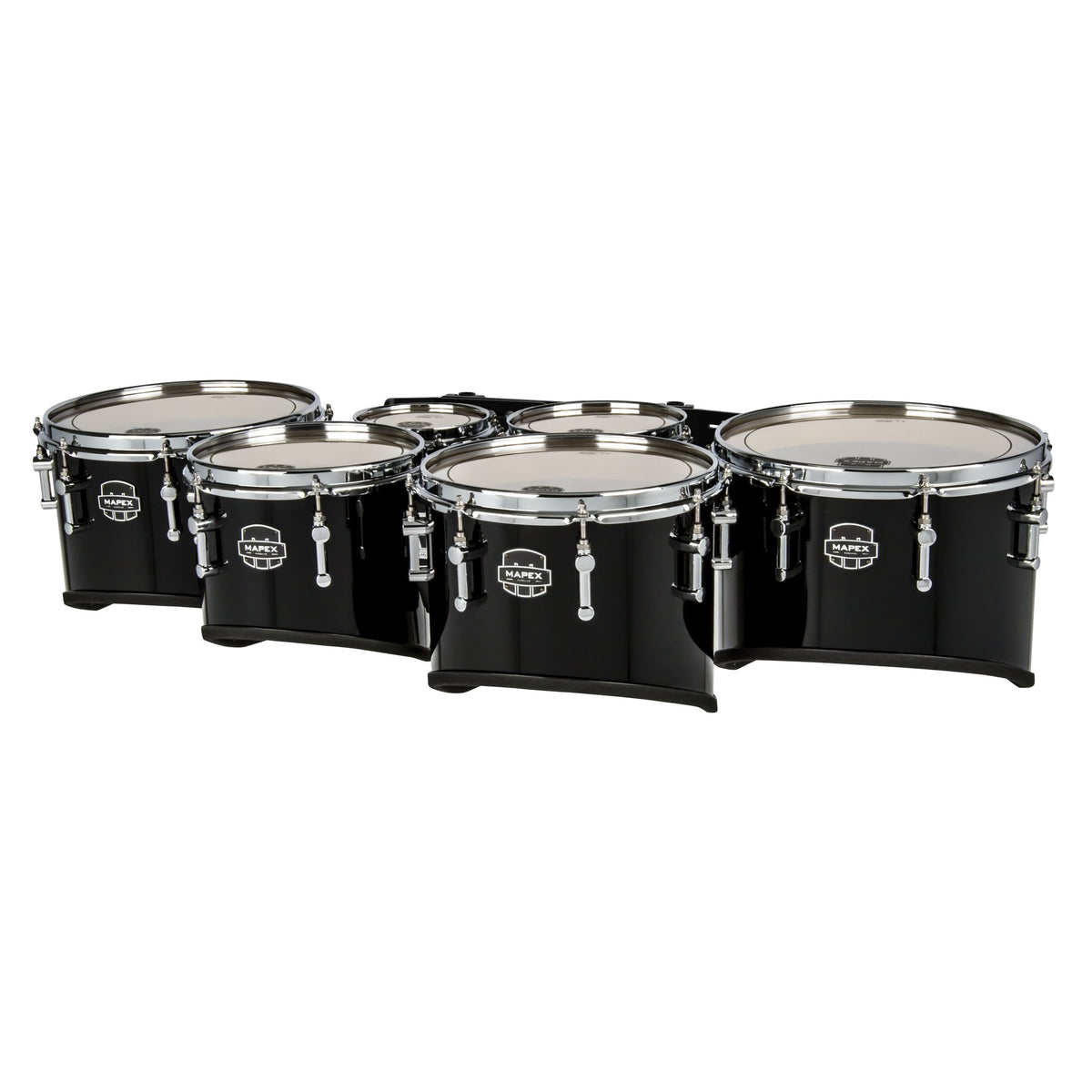 Mapex Quantum Mark II California Cut Quint Marching Tenor Set - 6"/8"/10"/12"/13" - Gloss Black - Image 4