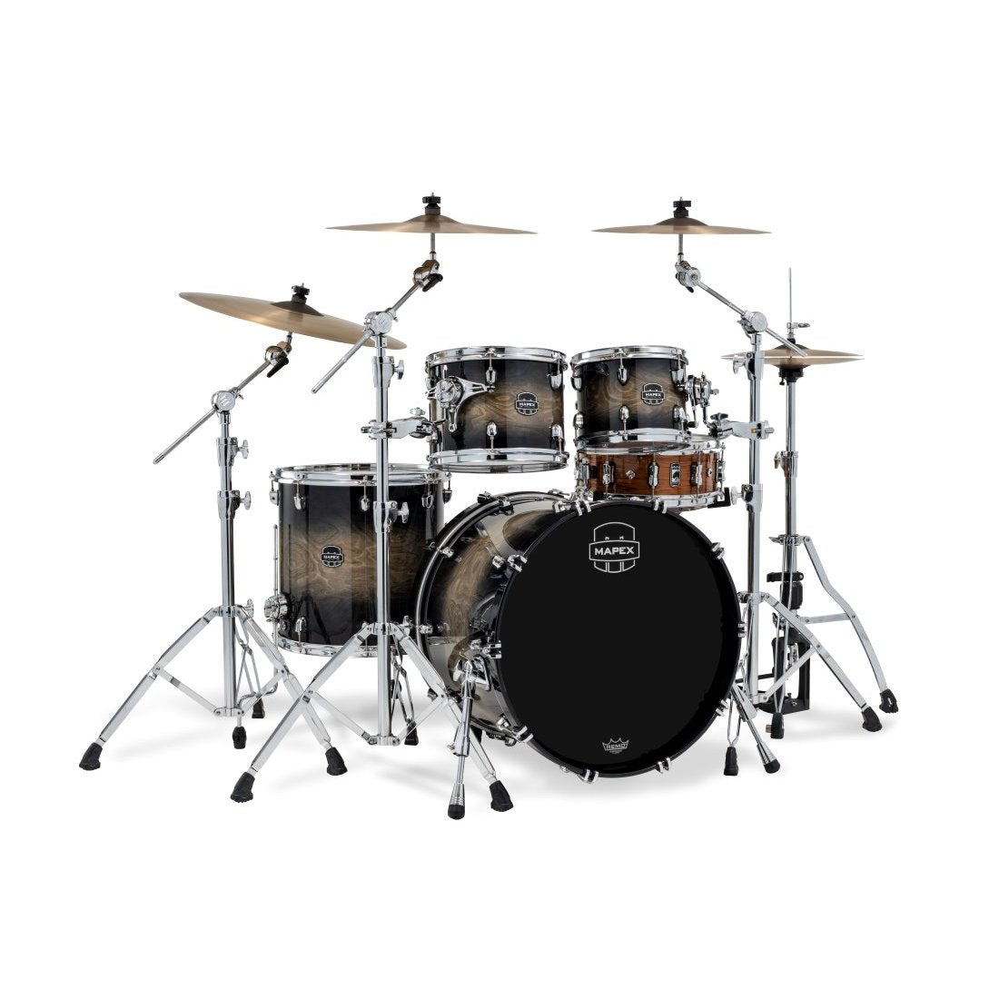 Mapex Saturn VI Rock 4 Piece Shell Pack Black Ink Burst