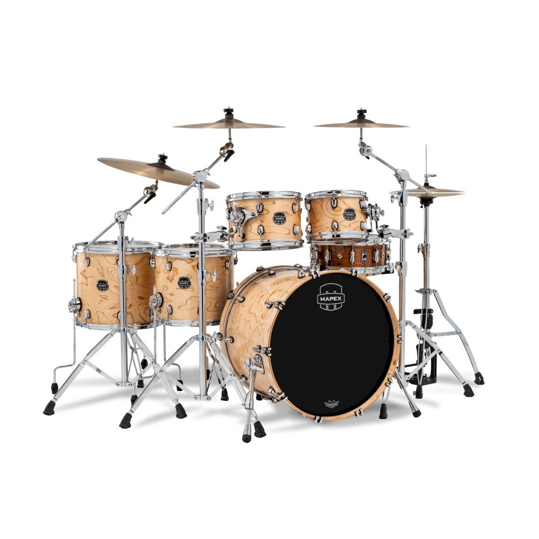 Mapex Saturn VI Studioease 5 piece shell pack Exotic Natural Burl