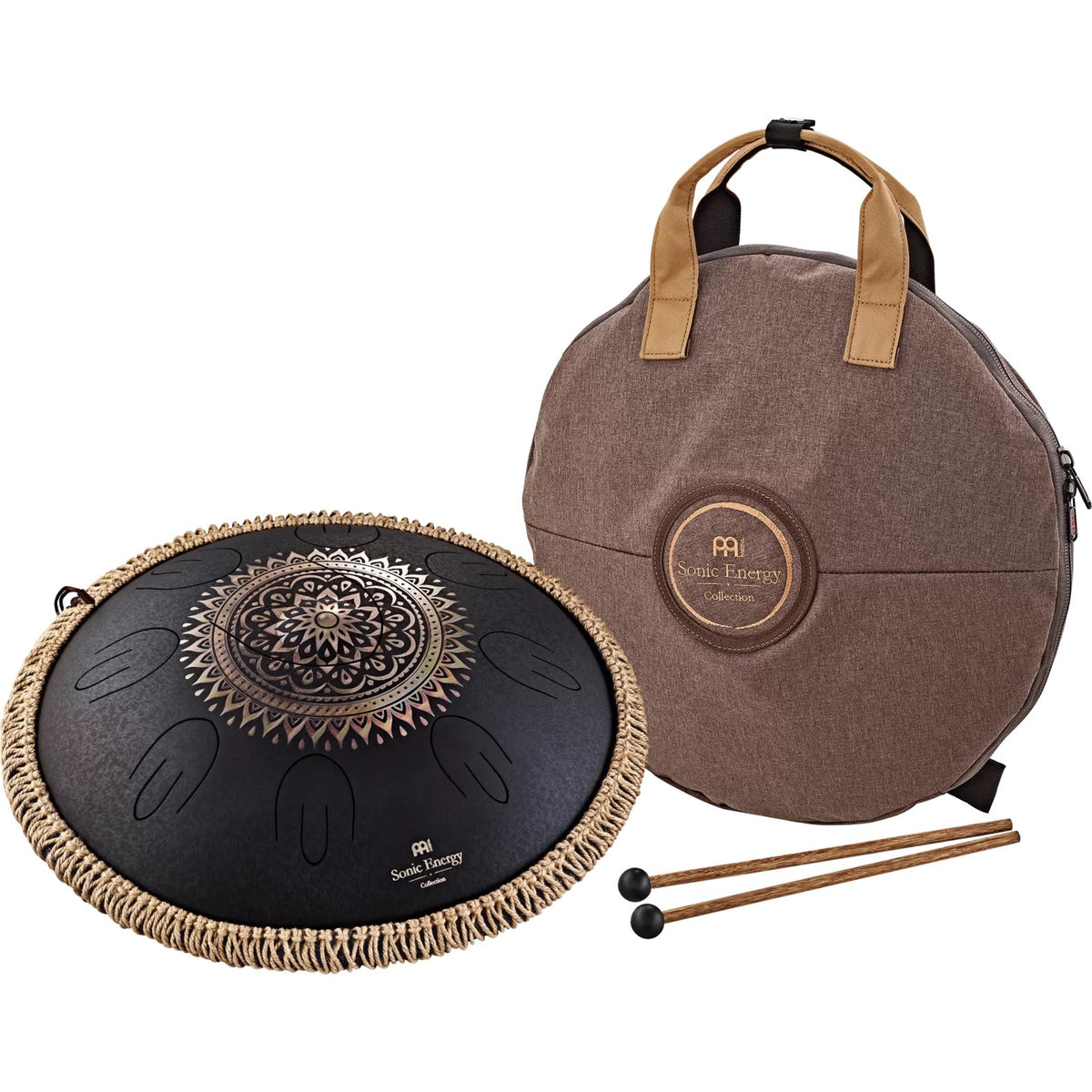 Meinl Sonic Energy Octave Steel Tongue Drum, D Kurd Black Engraved floral design Accessories OSTD1BKE