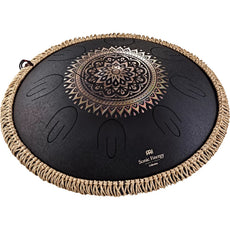 Meinl Sonic Energy Octave Steel Tongue Drum, D Kurd Black Engraved floral design OSTD1BKE