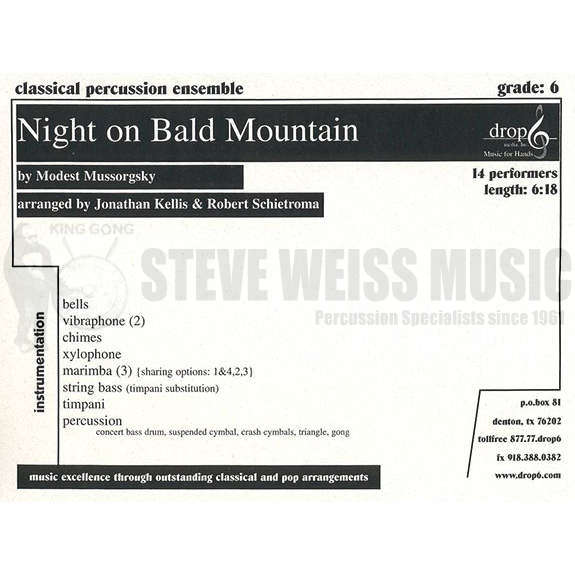 Mussorgsky-Night On Bald Mountain arr. Kellis/Schietroma(SP)-B/2V/C/3M/4T or CB/P