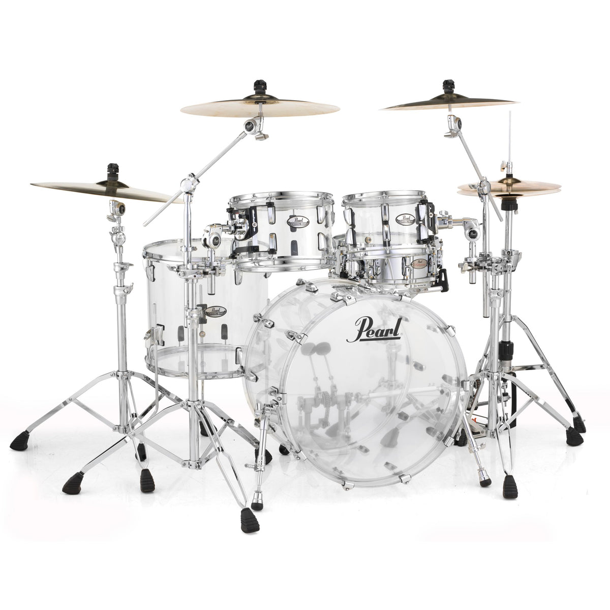 Pearl Crystal Beat 4-piece Drum Set Shell Pack - 22"/10"/12"/16" - Ultra Clear