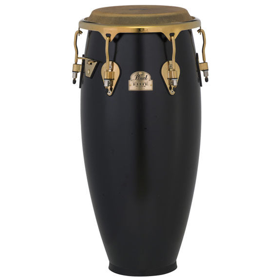 Pearl Elite Series 11.75" Thai Oak Conga Satin Black with Gold Hardware