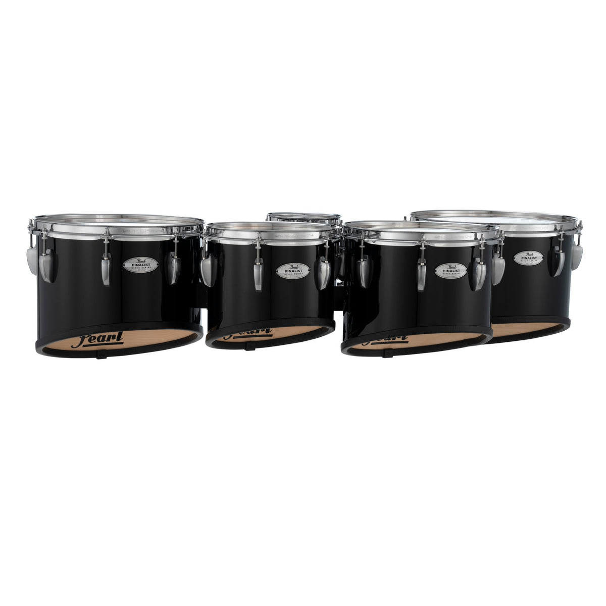 Pearl Finalist Birch Quint Marching Tenor Set - 6"/10"/12"/13"/14" - Midnight Black - Image 4