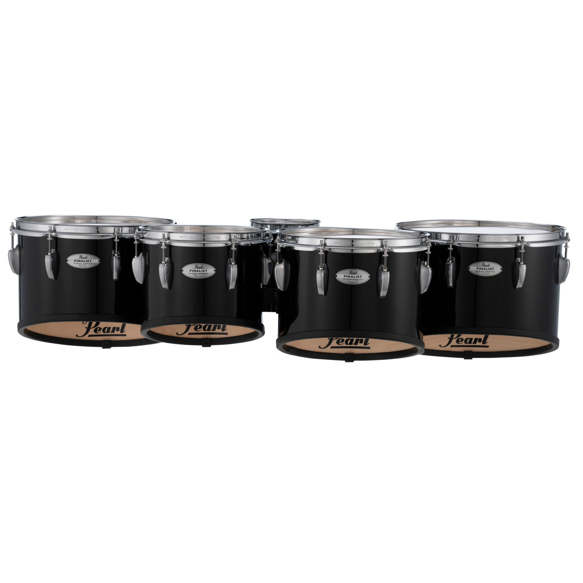 Pearl Finalist Birch Quint Marching Tenor Set - 6"/10"/12"/13"/14" - Midnight Black - Image 1