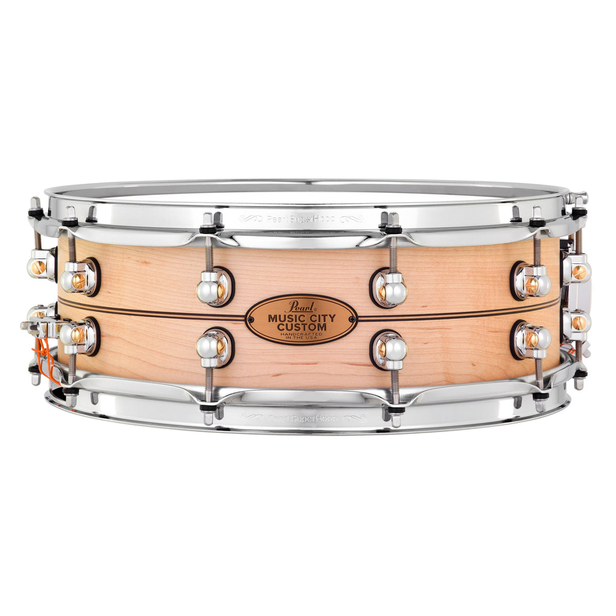 Pearl Music City Custom Solid Maple with Boxwood-Rose Inlay Snare Drum - 14x5 - Image 1