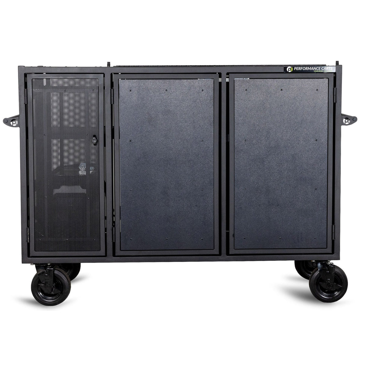 Performance Carts Double Mixer Cart PCM-200e Audience Side