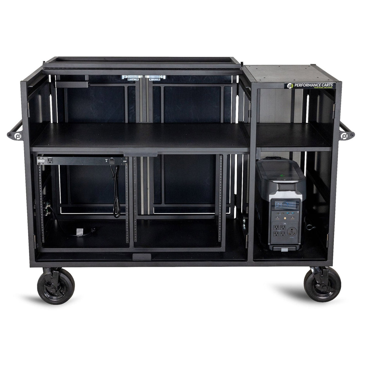 Performance Carts Double Mixer Cart PCM-200e Open with Doors Removed
