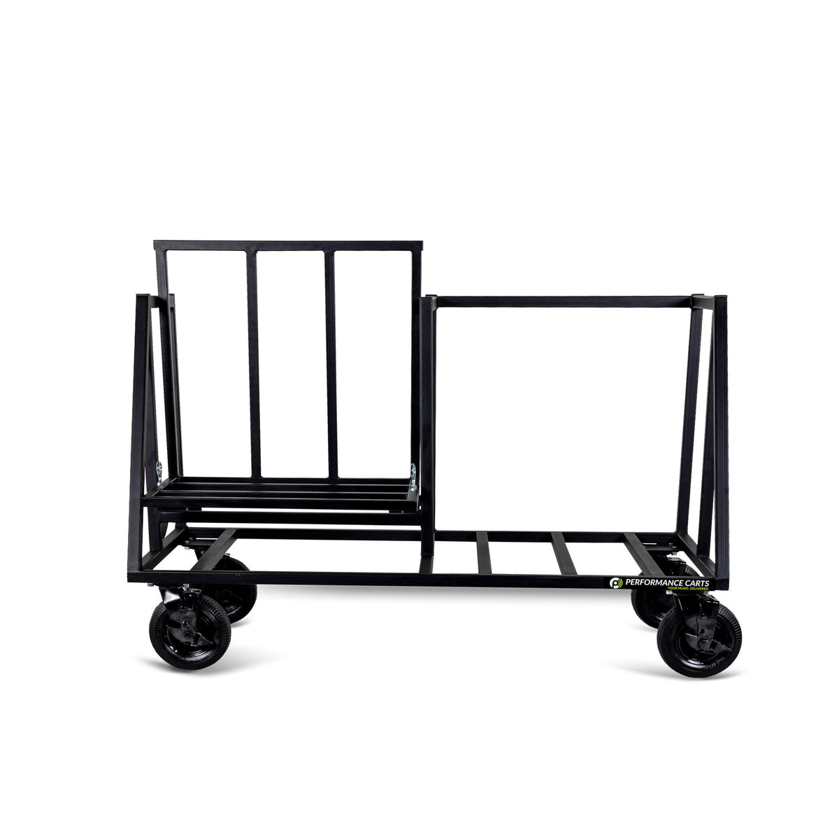 Performance Carts - Speaker Cart for Subwoofer & Full-Range Speaker in side-by-side configuration with tilt cradle PCS-200