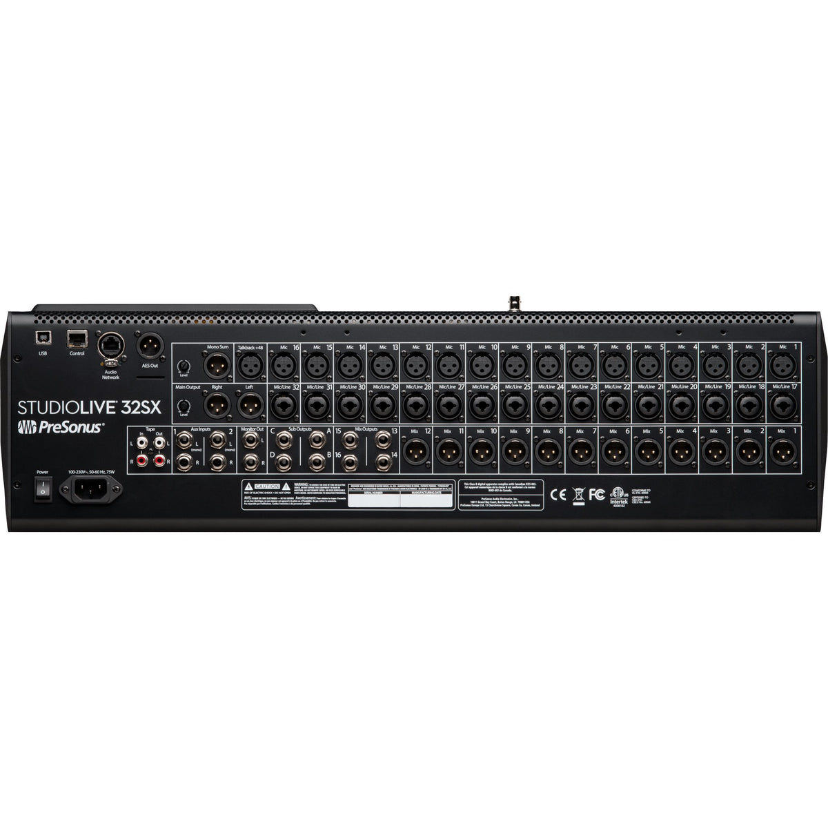 Presonus StudioLive 32SX Digital Mixer Rear Panel