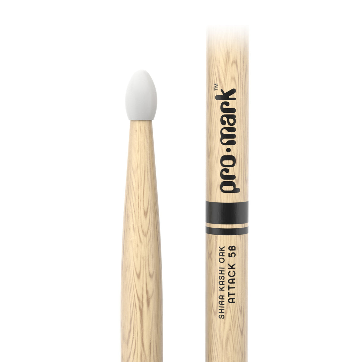 Promark PW5BN Classic Attack Shira Kashi Oak 5B Nylon Tip Drumsticks - Image 2