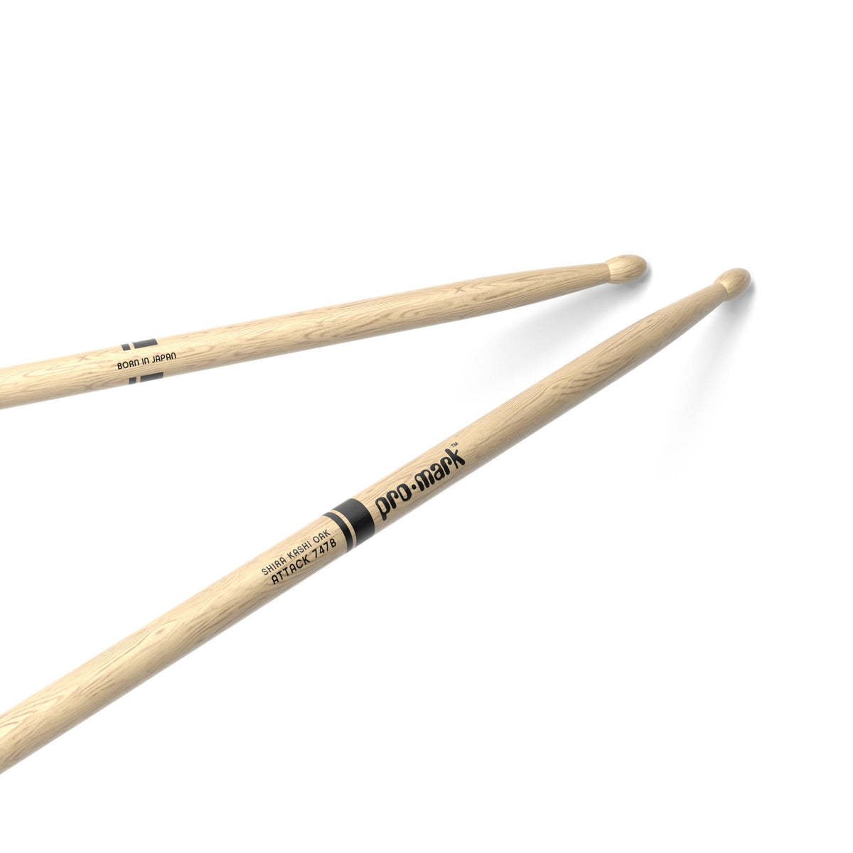 Promark PW747BW Classic Attack Shira Kashi Oak Wood Tip Drumsticks - Image 1