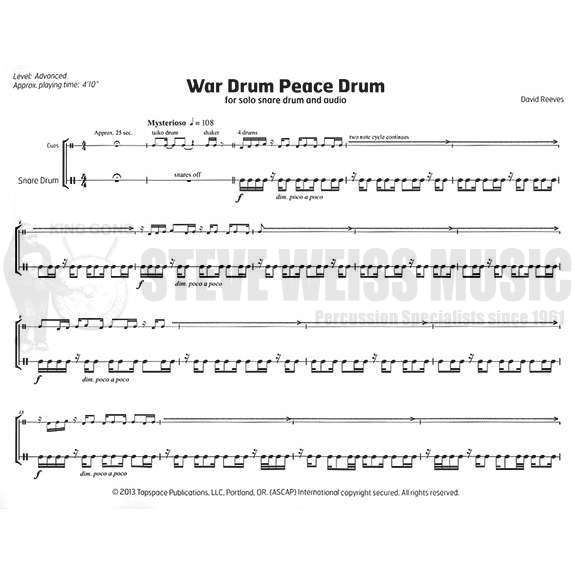 Reeves-War Drum Peace Drum-SD/CD