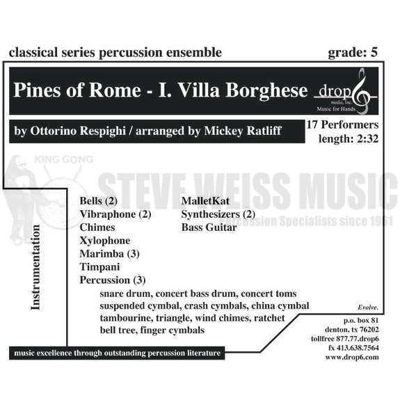 Respighi-Pines of Rome-I.-Villa Borghese arr. Ratliff (SP)-2B/2V/C/X/3M/MalletKat/4T/P/2 synth./BG