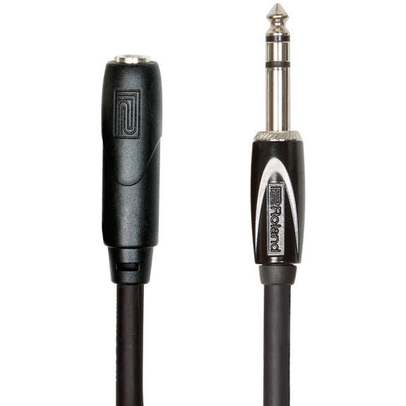 Roland Black Series Headphone Extension Cable - 1/4" TRS Male to Female - 25ft