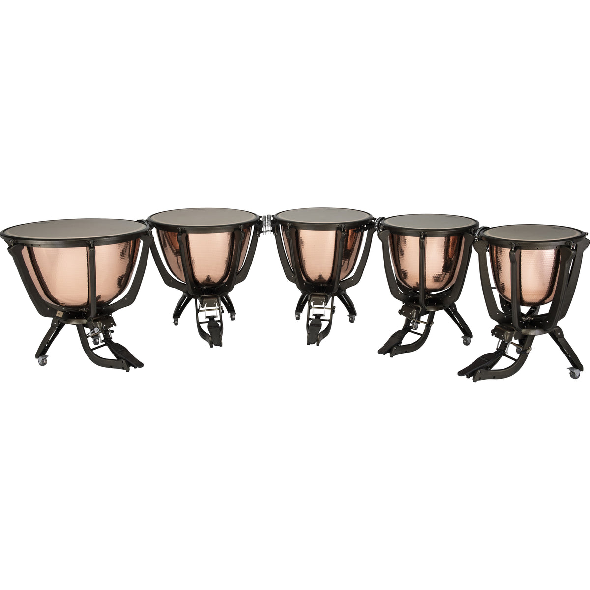 Set of 5 Majestic Prophonic Series Hammered Cambered Copper Timpani - 20"/23"/26"/29"/32" - Image 1