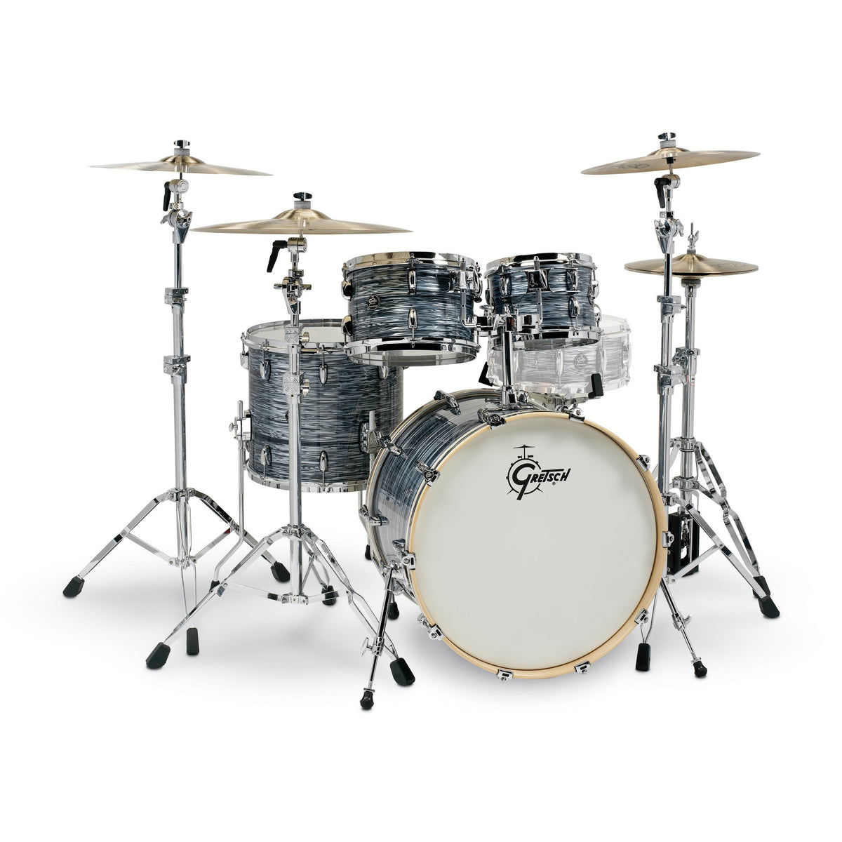 Silver Oyster Pearl - Gretsch Renown 4 Piece Maple Shell Pack - 22" bass Drum rn2-e8246-sop