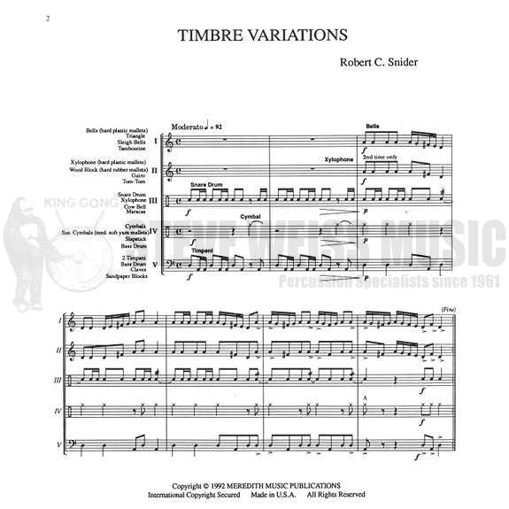 Snider-Timbre Variations (SP)-B/X/2T/P