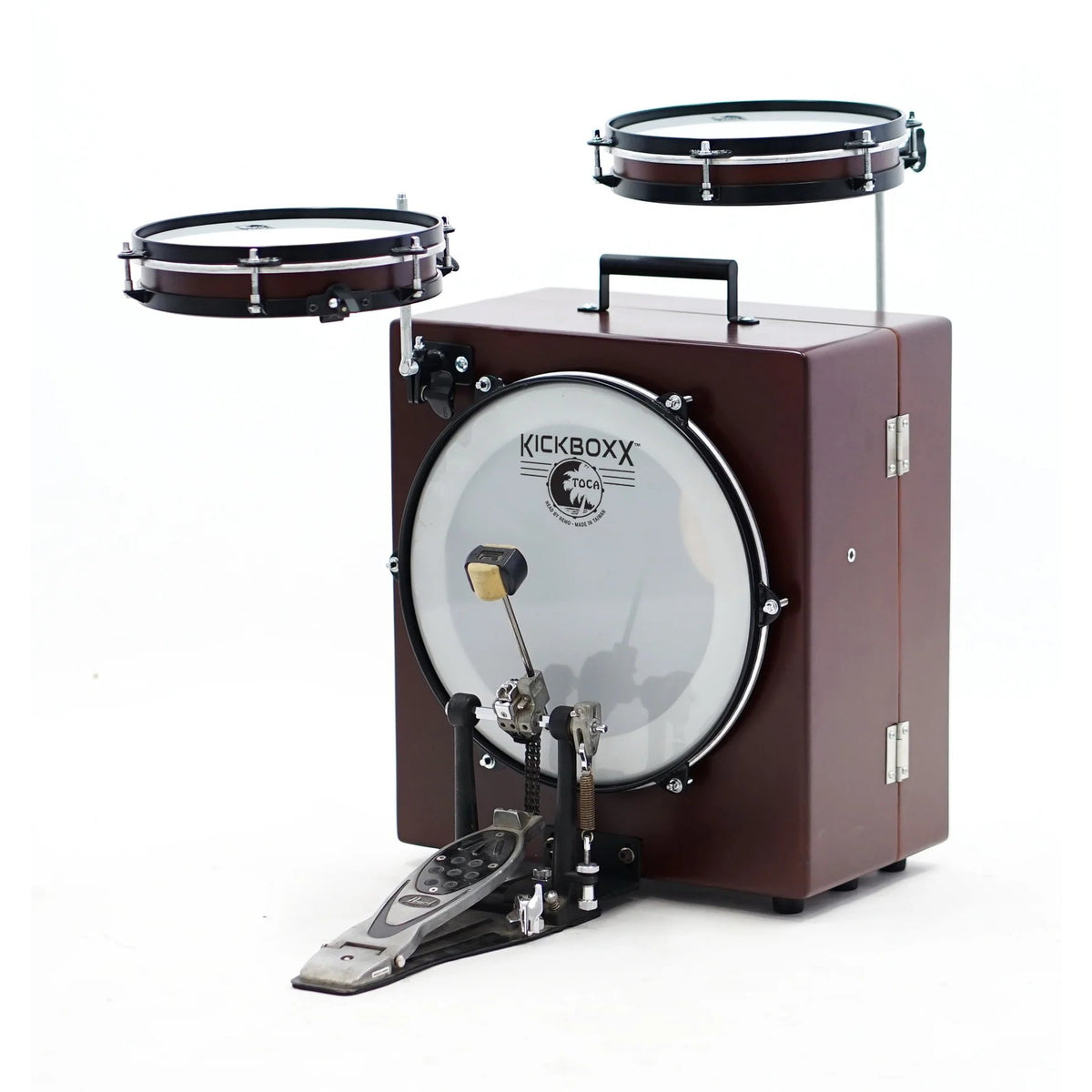 Toca Kickboxx Suitcase Drum Set with Liberty One Bass Drum Pedal Player Side TKSDS+PEDAL
