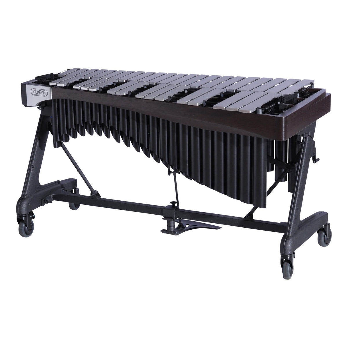 Adams Alpha Series 3 Octave Vibraphone, Silver Bars, w/Motor and Apex Frame Espresso, Midnight Black Resonators ADM-VAWA30S/9E1