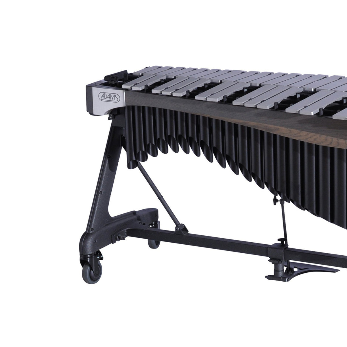 Adams Alpha Series 3.5 Octave Vibraphone, Silver Bars, w/Motor and Apex Frame Graphite Rails, Midnight Black Resonators VAWA35S/9G1