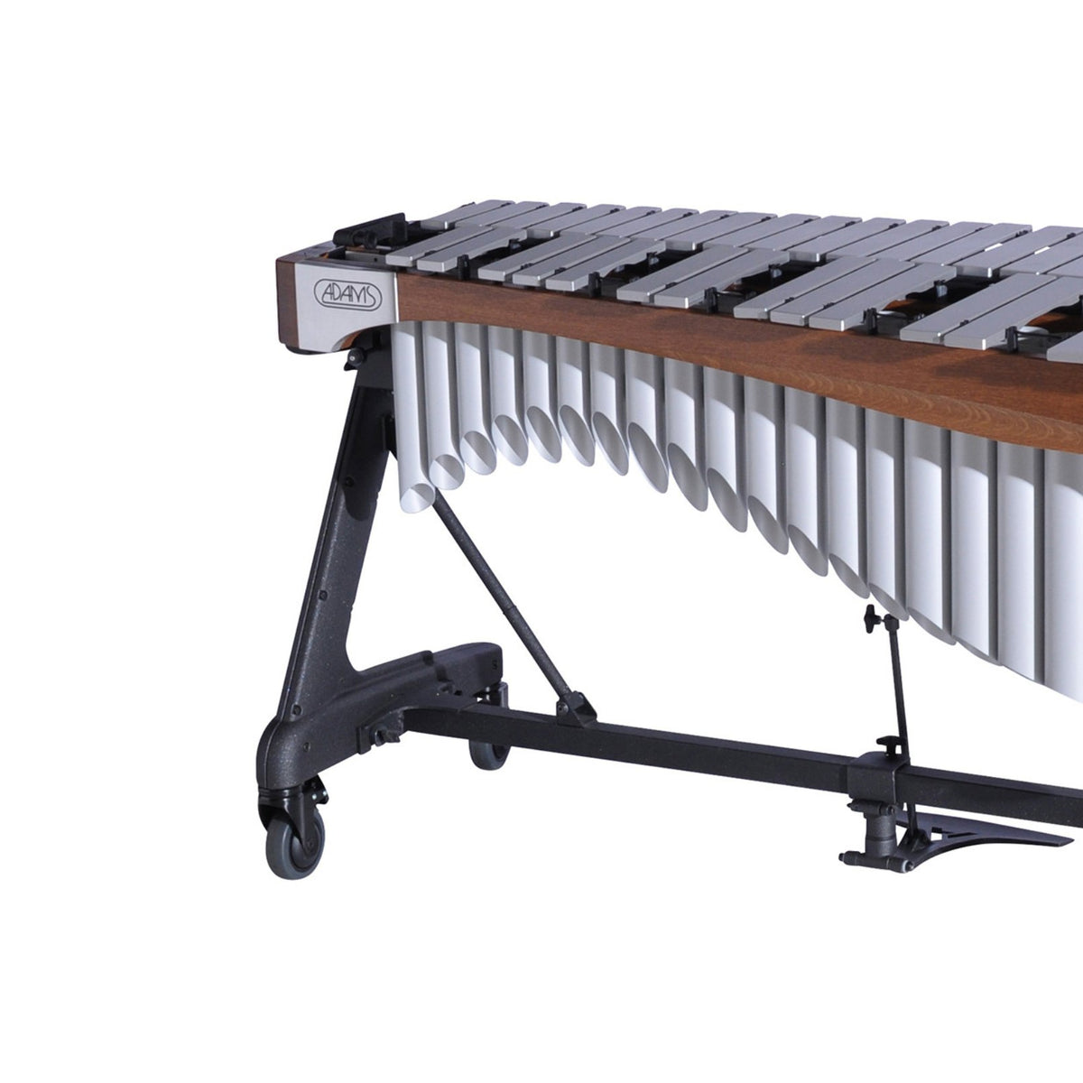 Adams Alpha Series 3.5 Octave Vibraphone, Silver Bars, w/Motor and Apex Frame Walnut Rails, Titanium Silver Resonators VAWA35S/9T5