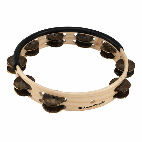 Black Swamp 10" Session Plus Headless Tambourine - Double Row, Aged Brass jingles