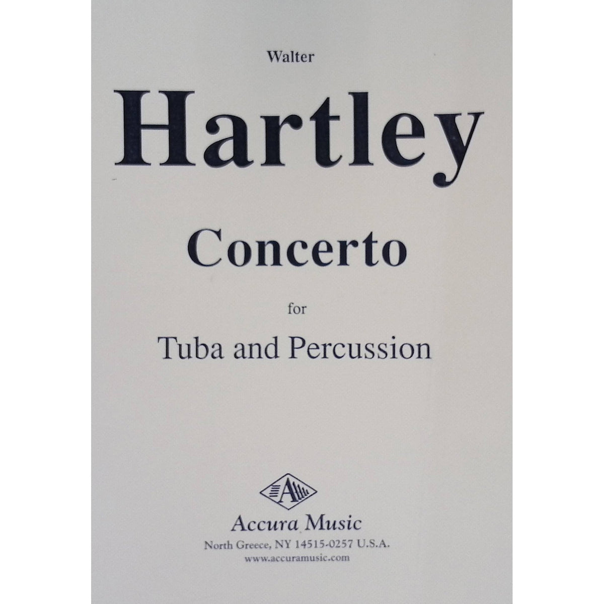 Concerto for Tuba and Percussion score and parts by Walter Hartley