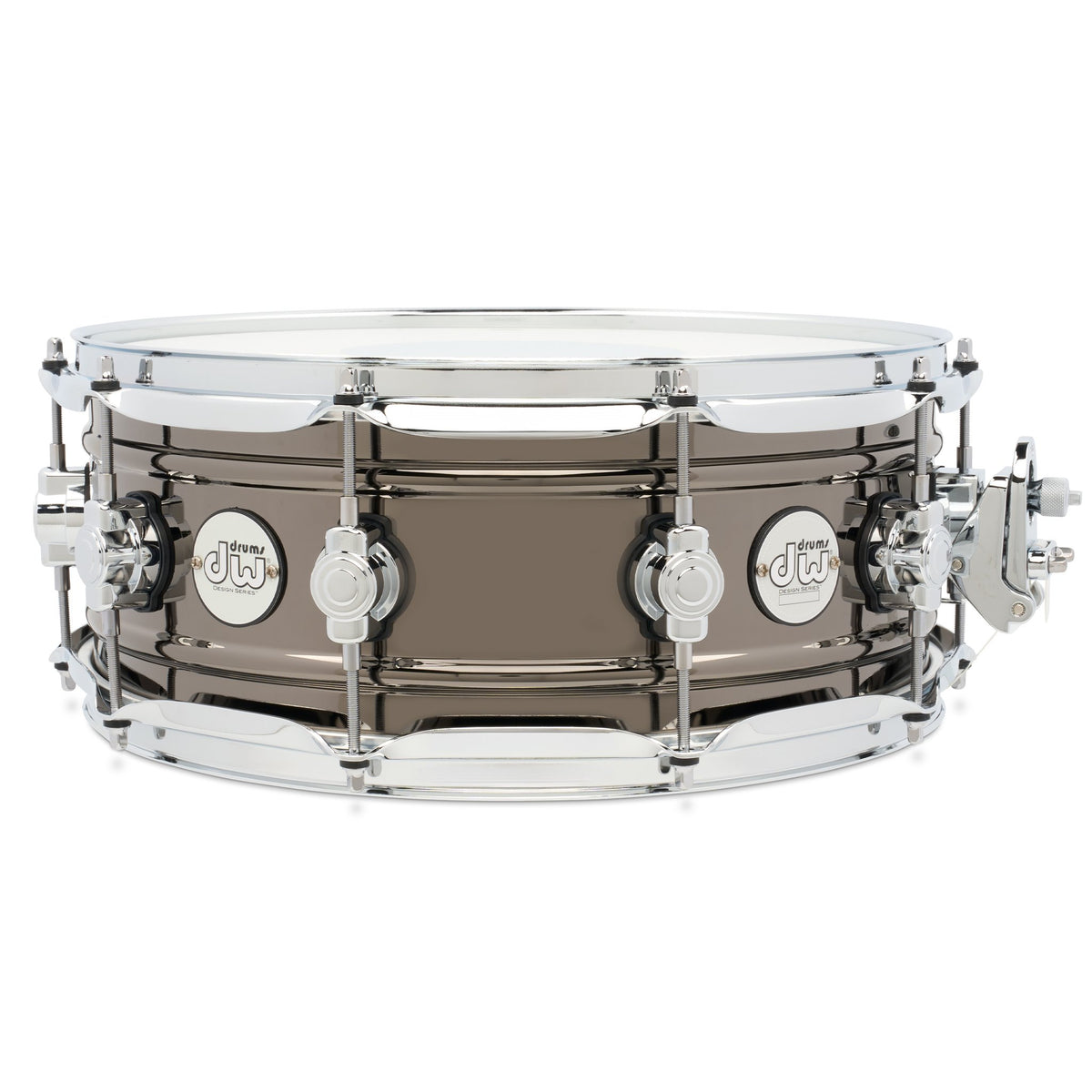 DW Design Series Black Nickel Over Brass Snare Drum - 14x5.5 - Image 1