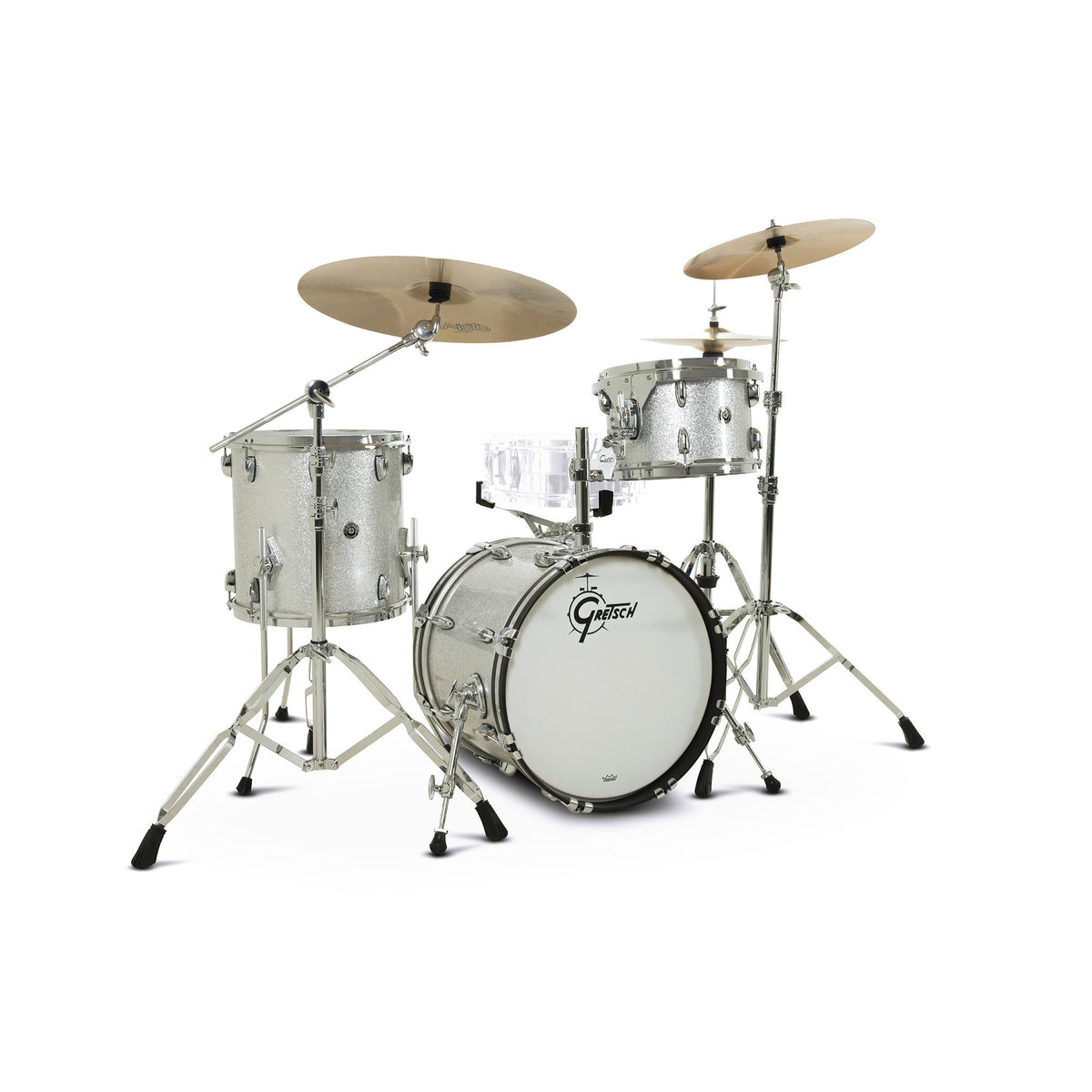 Gretsch Brooklyn 3-piece Drum Set Shell Pack - 18" Bass Drum - Silver Sparkle GBKT-J483-012