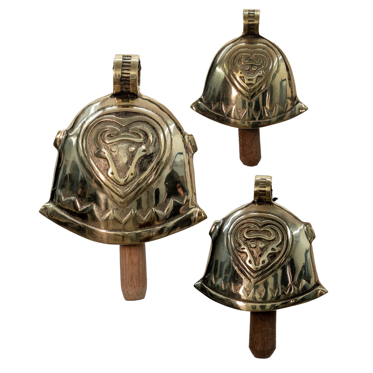 liberty one Indonesian Brass Cowbells (Set of 3) Kuningan