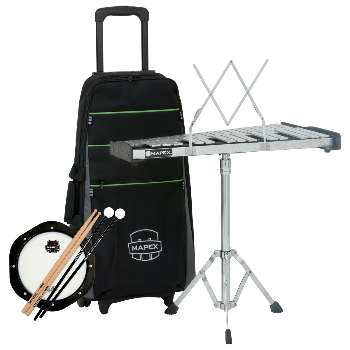 Mapex Backpack Percussion Kit With Integrated Roller Bag mpk32pc