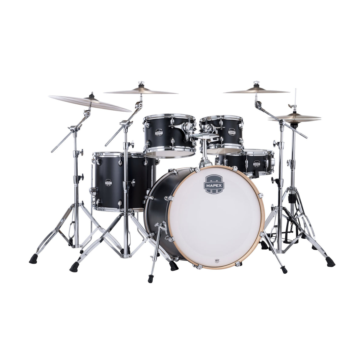 Mapex Mars 5-piece Maple Rock Drum Set Shell Pack - Matte Black - Image 1
