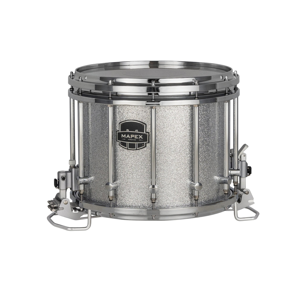 Mapex Quantum MkII 14x12 Snare Drum, Chrome HW, Silver Diamond Dazzle QCNX1412S-CK-CC