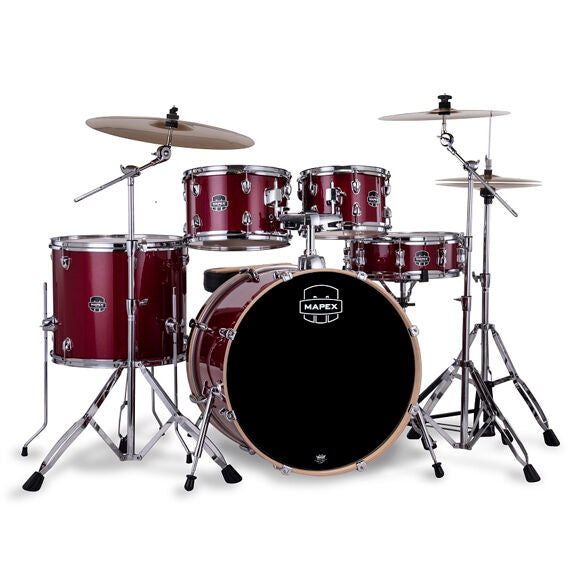 Mapex Venus 5 Piece Rock Complete Setup - 22" BD, 10x7, 12x8, 16x14, 14x5 - Blue Sky Sparkle