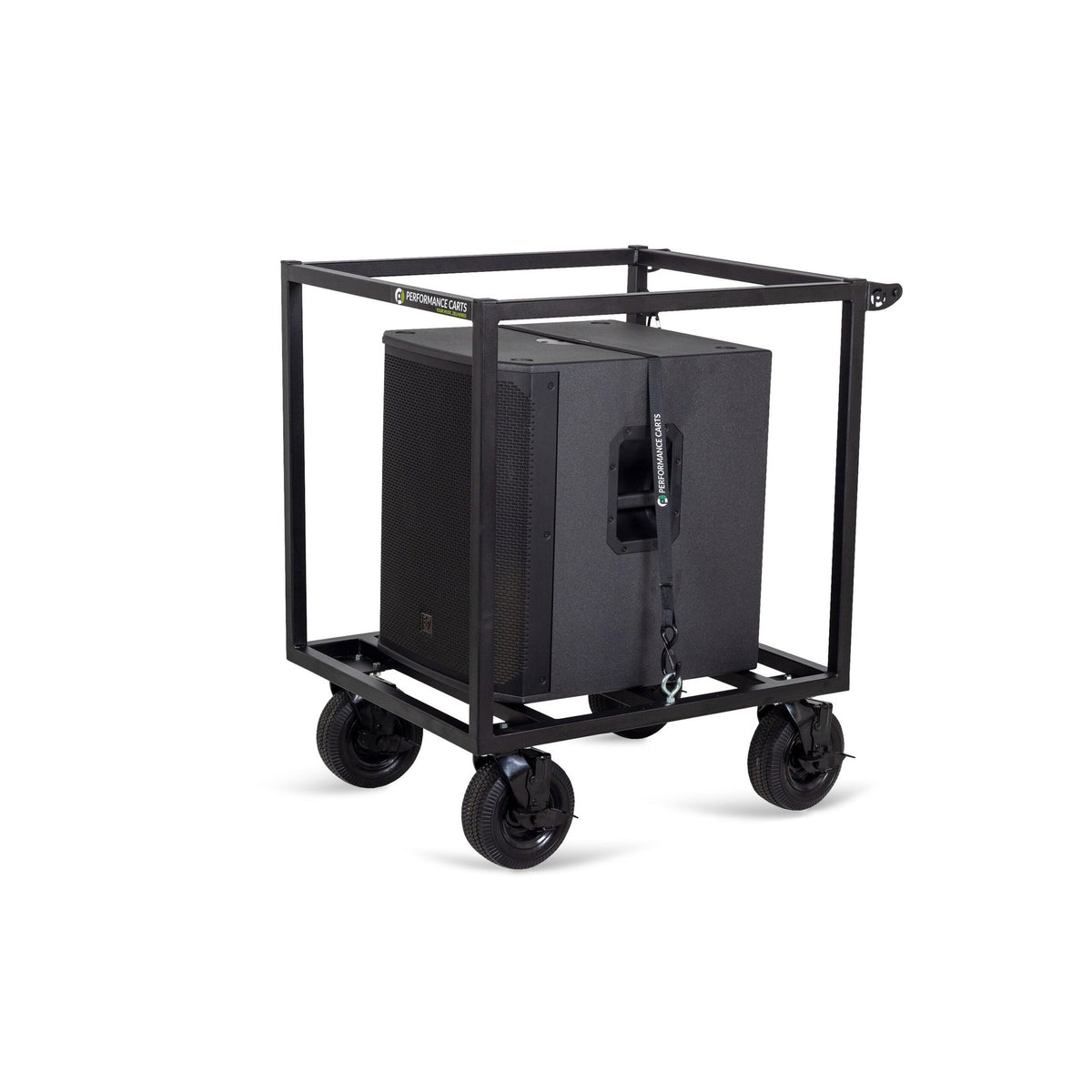 Performance Carts Subwoofer Cart PCS-100s Angle with Speaker