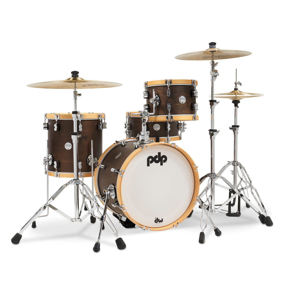 PDP Concept Maple Classic Bop 3 Piece Shell Pack Walnut with Natural Hoops pdcc1803wn
