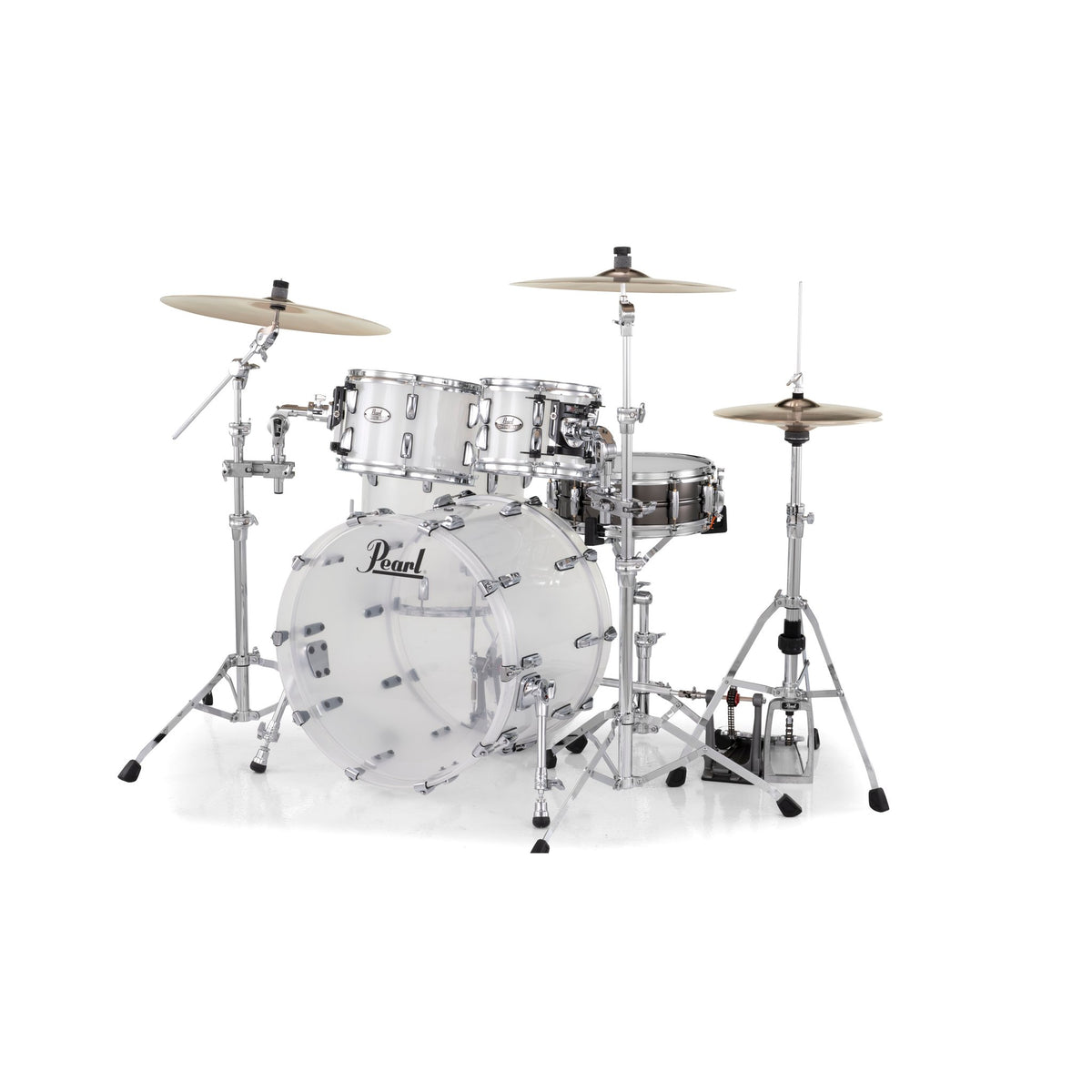 Pearl Crystal Beat 4-piece Drum Set Shell Pack - 22"/10"/12"/16" - Frost Acrylic - Image 2