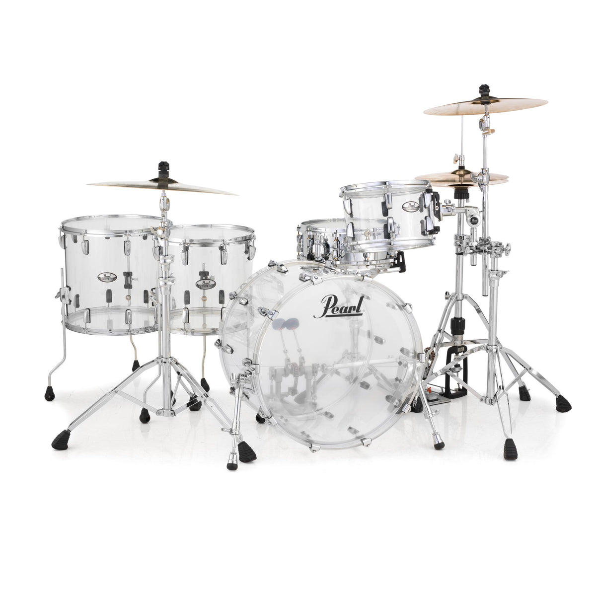 Pearl Crystal Beat 4-piece Drum Set Shell Pack - 22"/12"/14"/16" - Ultra Clear