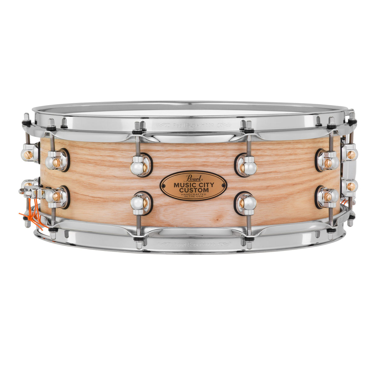 Pearl Music City Custom Solid Ash Natural Finish Snare Drum - 14x6.5 - Image 1