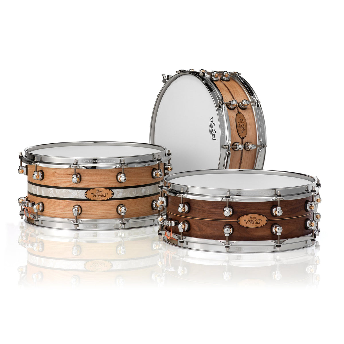 Pearl Music City Custom Solid Maple with Boxwood-Rose Inlay Snare Drum - 14x5 - Image 2